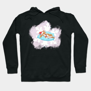 snowflake new year cute dog Hoodie